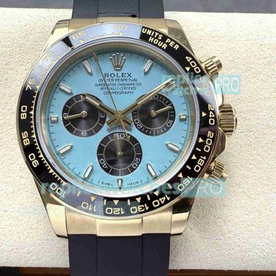 High Quality Rolex Cosmograph Daytona Tiffany Dial Watch Rubber Bracelet 